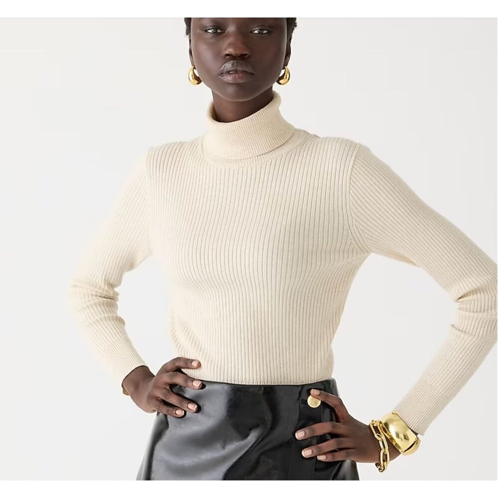 J. Crew Cream Turtleneck Sweater